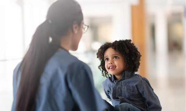 Image of nurse with child