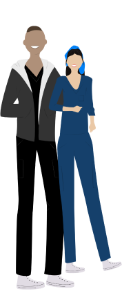 Illustration of two clinicians