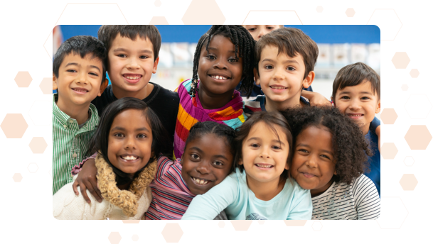A group of smiling children.