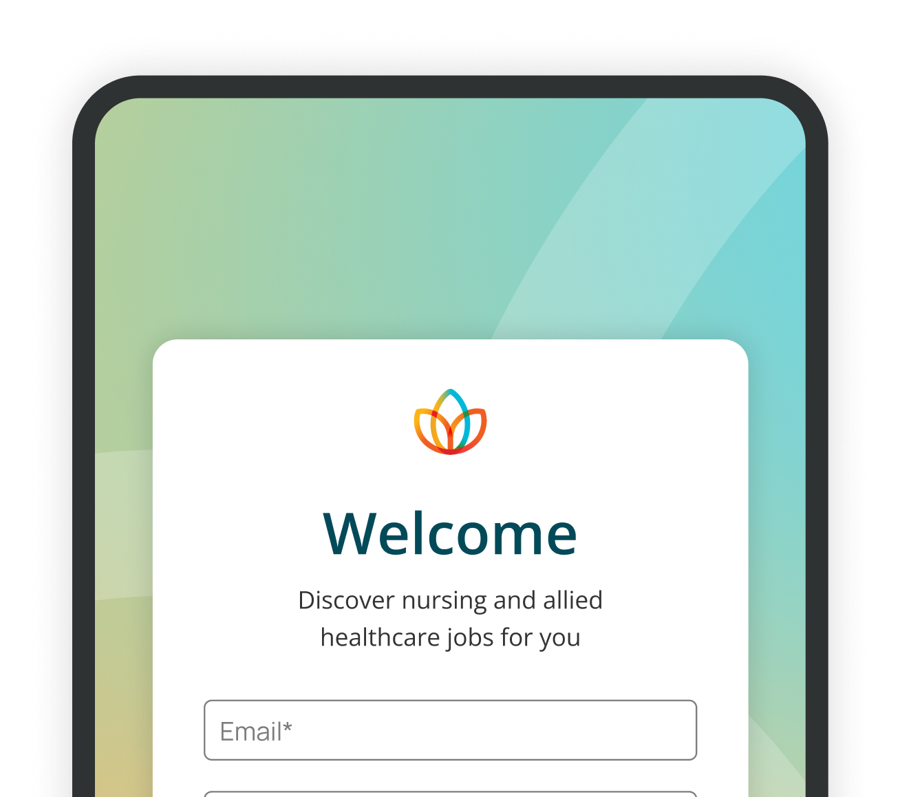 mobile device with welcome screen